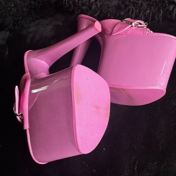 YRU Hustler Xtra Pink Barbie Platform Heels Size 9 - Picture 7 of 8
